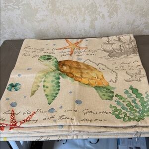 Colorful Fish and Nautical Canvas Pillow Covers set of 4.